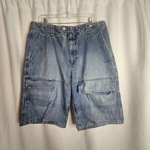 Vtg‎ Y2K Le Jean De Marithe Francois Girbaud Jean Shorts Baggy Cargo Sz 36 Mens